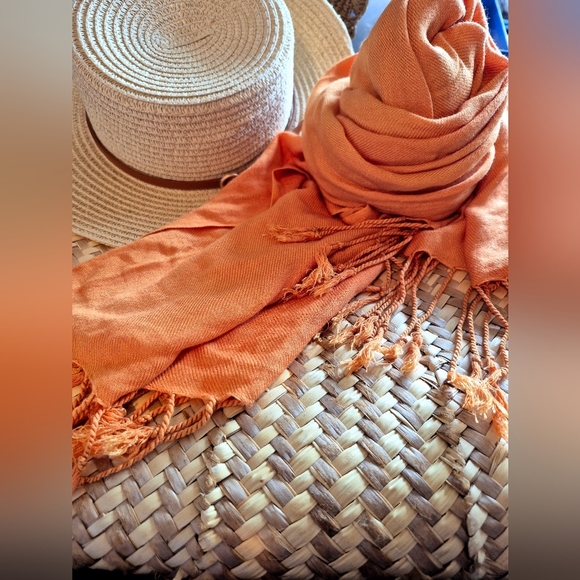 Mustard Colour Pashmina Shall Fringe Scarf - Picture 1 of 4